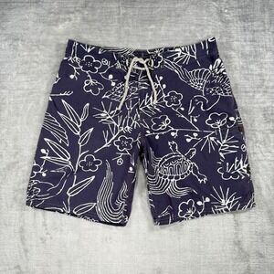 Polo Ralph Lauren Swim Trunks Mens 36 Navy Blue Vintage Sea Turtle Board Shorts